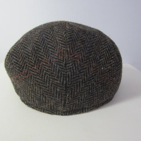 NEW Wigens 7 5/8" NWT Harris Tweed Newsboy Brown Herringbone Size 61 Insulated - Picture 7 of 14